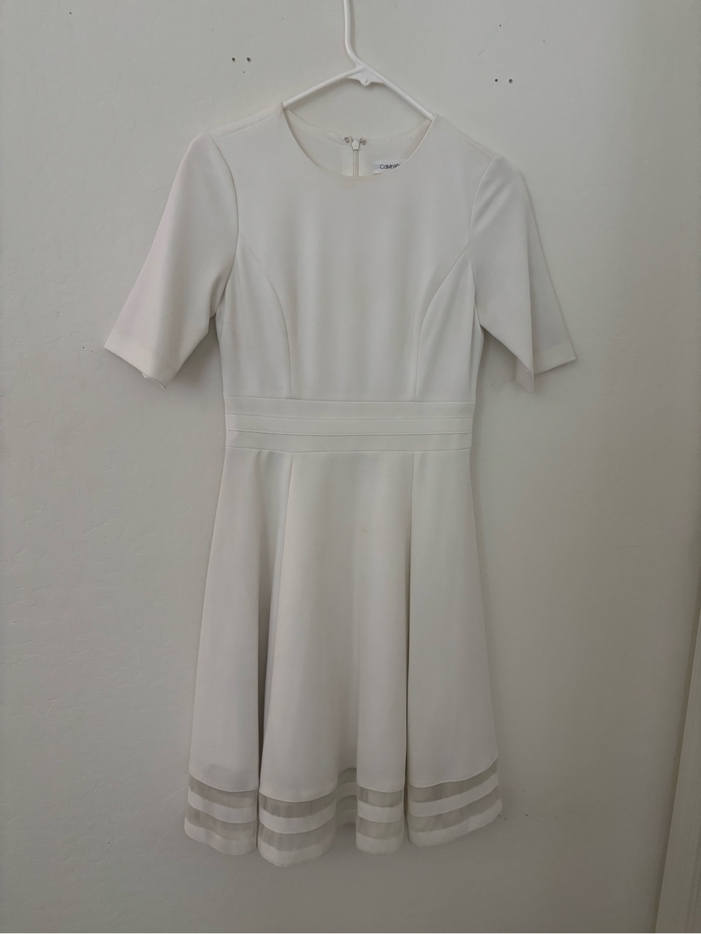 Calvin Klein White Fit & Flare Dress Size 2